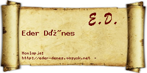 Eder Dénes névjegykártya
